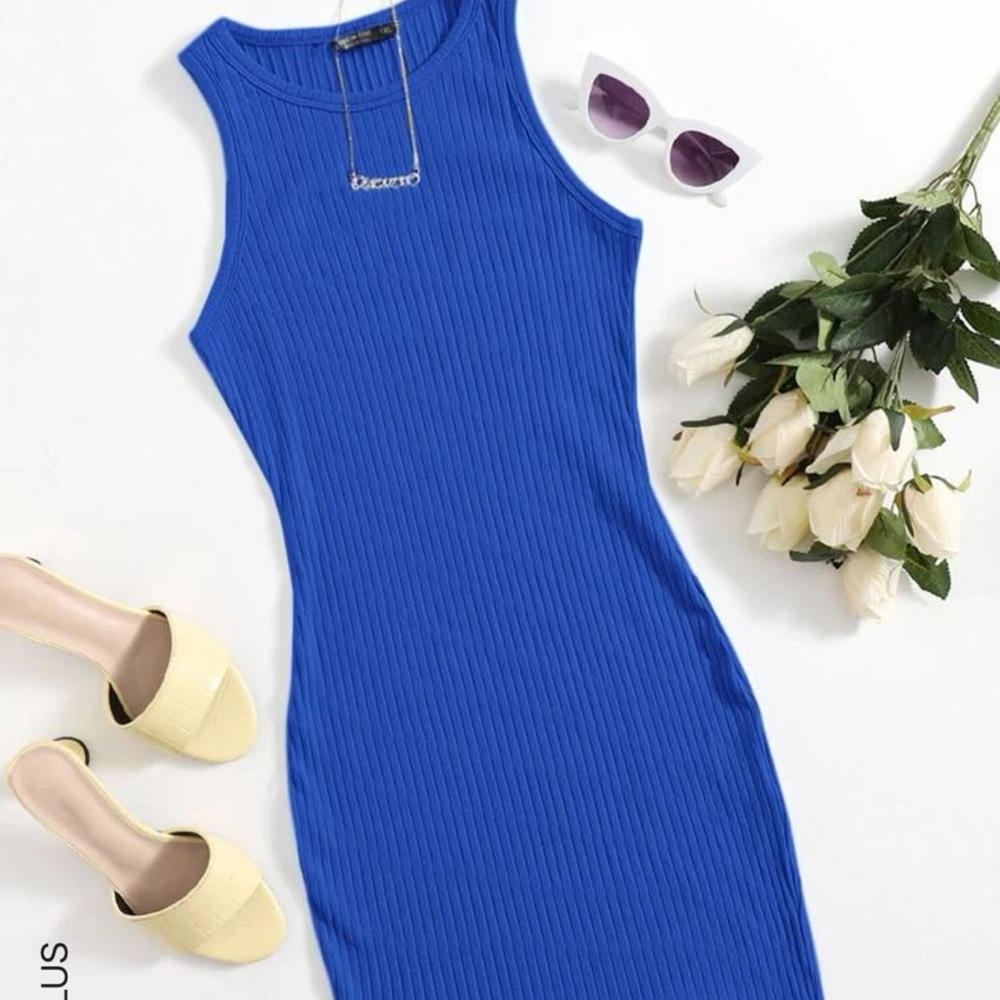 Shien Plus ribbed tank dress